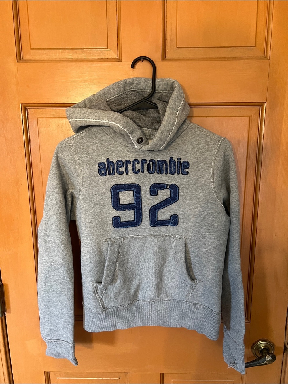 abercrombie kids Gray Hoodie with Navy Appliqué 92